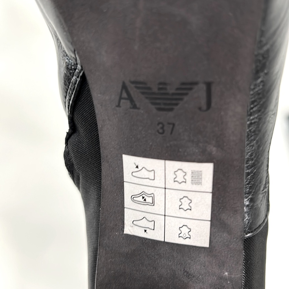 Armani Jeans Black Heeled Boots - Picture 10 of 12